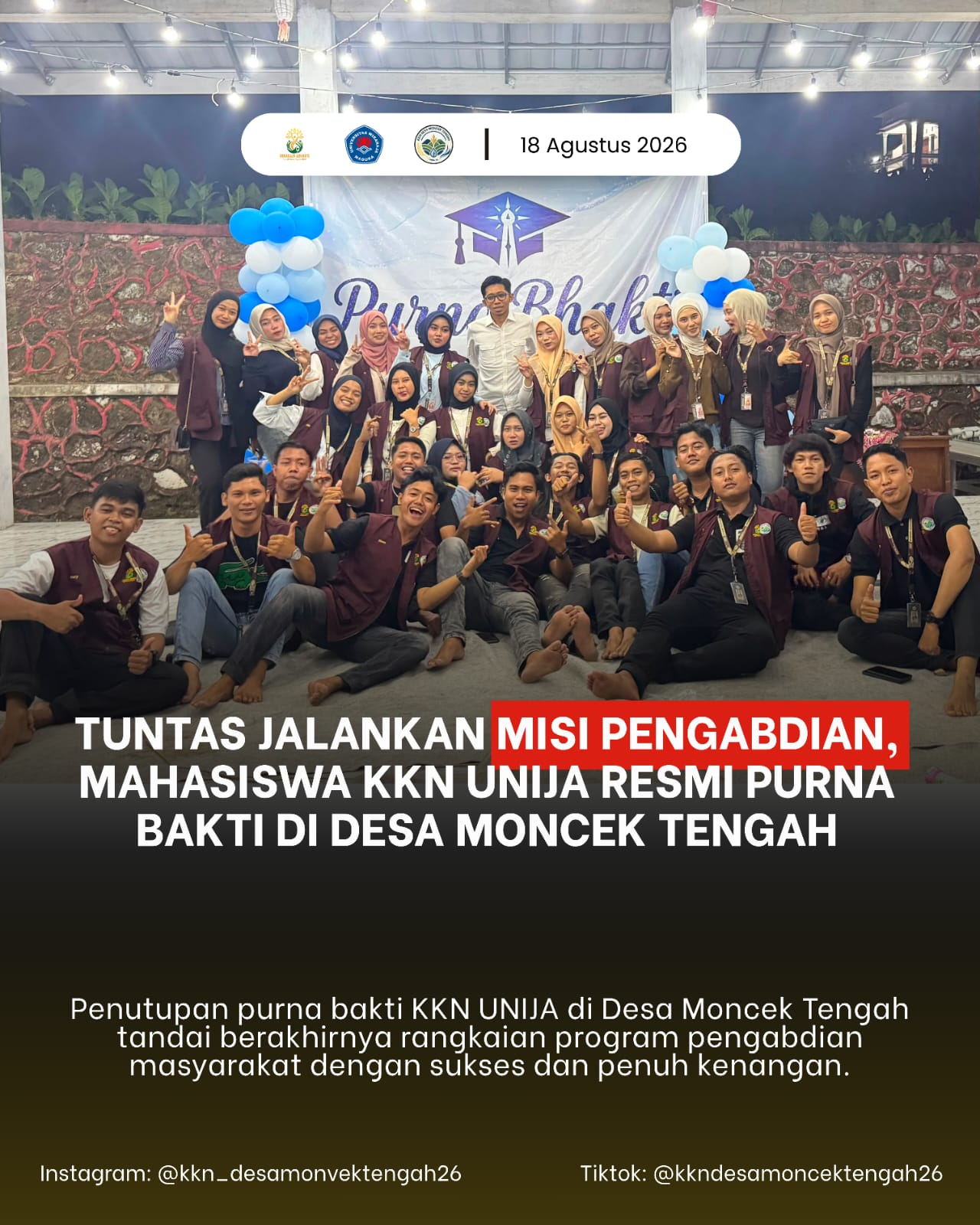 Purna bakti, KKN Moncek Tengah gelar malam puncak penutupan dengan masyarakat 